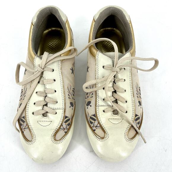 Bandolinos women’s cream leather and fabric lace up Bee sneaker shoes EU35 /US5 - Picture 2 of 7